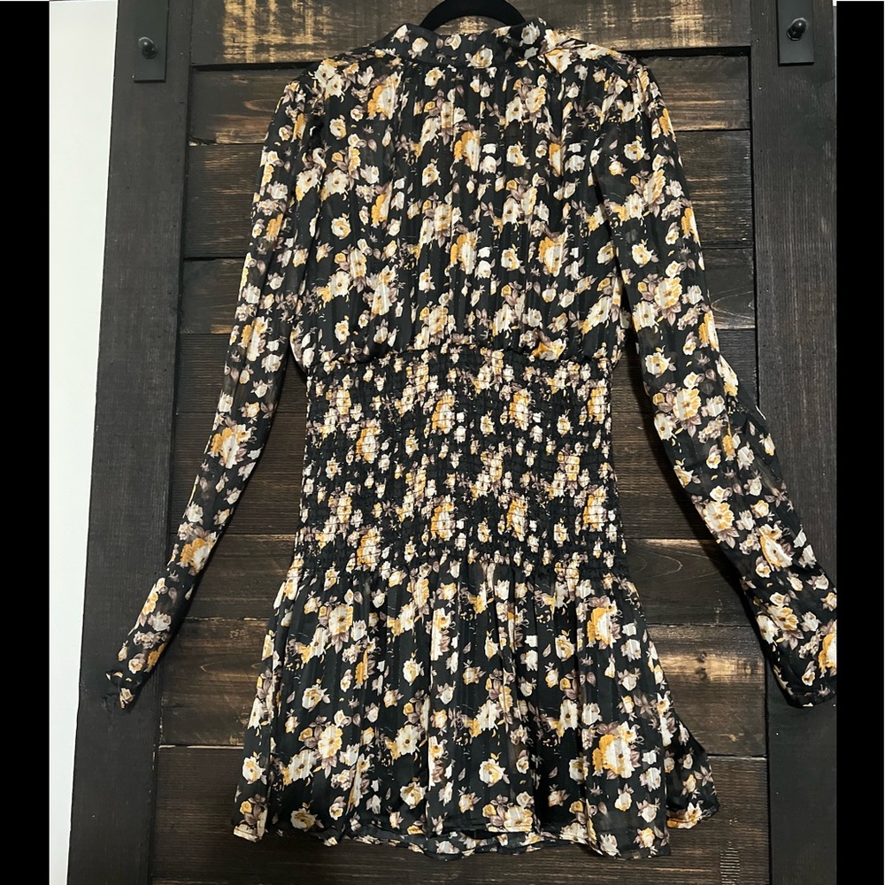 • Fore • Black Floral Mini Dress •